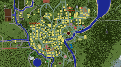 Size: 1075x594 | Tagged: safe, oc, oc only, ask moon and friends, city map, map, map of ponyville, minecraft, ponyville