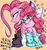 Size: 1006x1077 | Tagged: safe, artist:nekubi, pinkie pie, g4, duality, famihara, female, heart, solo