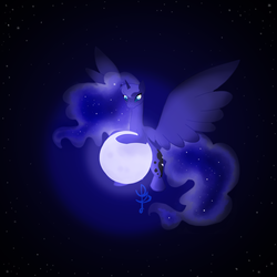 Size: 3000x3000 | Tagged: safe, artist:eveningbloom, princess luna, g4, female, high res, solo