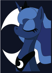 Size: 360x507 | Tagged: safe, artist:the-paper-pony, princess luna, g4, eyes closed, female, portrait, solo