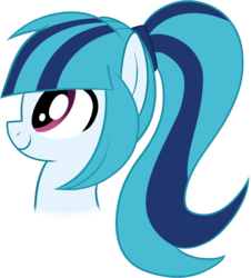 Size: 909x1004 | Tagged: safe, artist:mishti14, sonata dusk, earth pony, pony, equestria girls, g4, my little pony equestria girls: rainbow rocks, bust, earth pony sonata dusk, equestria girls ponified, female, high ponytail, ponified, ponytail, simple background, smiling, solo