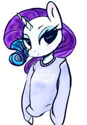 Size: 486x694 | Tagged: safe, artist:queenmochii, rarity, g4, clothes, female, simple background, solo, sweater
