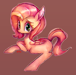 Size: 465x460 | Tagged: safe, artist:siukii, fluttershy, g4, female, filly, prone, simple background, solo