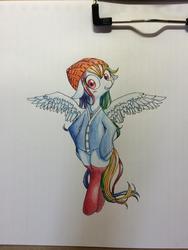 Size: 768x1024 | Tagged: dead source, safe, artist:unousaya, rainbow dash, g4, floppy ears, traditional art