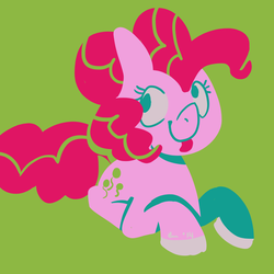 Size: 1000x1000 | Tagged: safe, artist:rivalcat, pinkie pie, g4, color palette challenge, eyestrain warning, female, needs more saturation, solo, tongue out