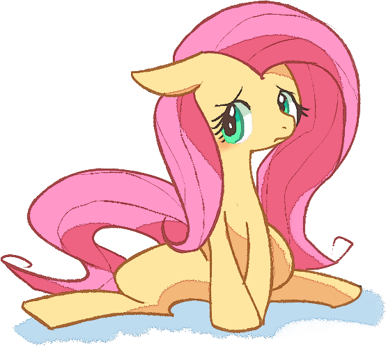 Safe Artist Awbt Fluttershy Pegasus Pony Female Floppy Ears Pixiv Solo