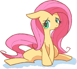 Size: 554x498 | Tagged: safe, artist:awbt, fluttershy, pegasus, pony, g4, female, floppy ears, pixiv, solo