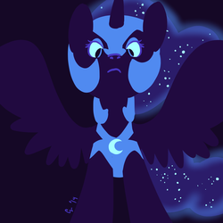 Size: 1000x1000 | Tagged: safe, artist:rivalcat, nightmare moon, g4, color palette challenge, female, looking at you, solo