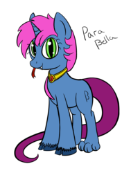 Size: 907x1200 | Tagged: safe, artist:saine grey, oc, oc only, oc:para bella, oc:parabella, chimera, pony, unicorn, cloven hooves, forked tongue, mlpgdraws, simple background, snake eyes, solo, transparent background