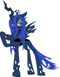 Size: 786x1016 | Tagged: safe, artist:blah23z, princess luna, queen chrysalis, g4, female, recolor, simple background, solo