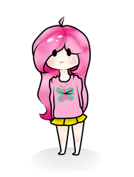 Size: 581x769 | Tagged: safe, artist:vickiii-chan, fluttershy, human, g4, clothes, female, humanized, skirt, solo