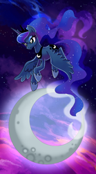 Size: 300x540 | Tagged: safe, artist:bartolomeus_, princess luna, g4, female, moon, solo, tarot card