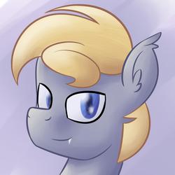 Size: 1600x1600 | Tagged: safe, artist:sketchragon, oc, oc only, oc:silverlight flare, bat pony, pony, male, portrait, solo