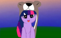 Size: 1280x800 | Tagged: safe, artist:randomnameher3, twilight sparkle, g4, bear hat