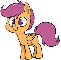 Size: 678x671 | Tagged: safe, artist:pegacornss, scootaloo, pegasus, pony, g4, cute, cutealoo, female, filly, no pupils, simple background, solo, transparent background