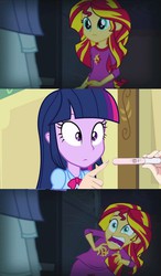 Size: 349x599 | Tagged: safe, sunset shimmer, twilight sparkle, equestria girls, g4, my little pony equestria girls: rainbow rocks, exploitable meme, meme, pregnancy test, pregnancy test meme, sunset screamer, twilight sparkle (alicorn)