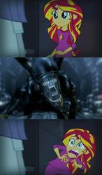 Size: 596x1024 | Tagged: safe, sunset shimmer, alien, xenomorph, equestria girls, g4, my little pony equestria girls: rainbow rocks, alien (franchise), alien: isolation, exploitable meme, meme, sunset screamer