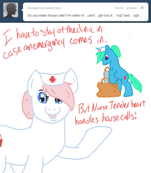 Size: 650x750 | Tagged: safe, artist:shamrock, nurse redheart, nurse tenderheart, ask nurse redheart, g4, ask, tumblr