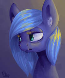 Size: 1500x1800 | Tagged: safe, artist:ellipsissyas, princess luna, g4, female, missing horn, s1 luna, solo