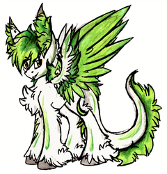 Size: 1185x1234 | Tagged: safe, artist:php166, oc, oc only, oc:falx, original species, pegasus, pony, blank flank, colored wings, commission, fluffy, lutei, male, stallion, unshorn fetlocks, wing fluff, wings