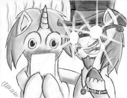 Size: 1016x787 | Tagged: safe, artist:the1king, oc, oc only, oc:card stock, oc:diode spectrum, glasses, hat, monochrome, necklace, ponysona, sketch, top hat, wristband
