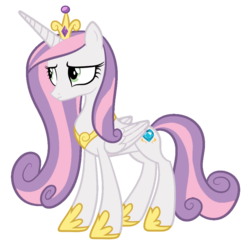 Size: 894x894 | Tagged: safe, artist:blah23z, princess cadance, sweetie belle, alicorn, pony, g4, female, mare, recolor, simple background, solo, transparent background