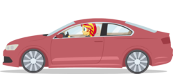 Size: 1066x455 | Tagged: safe, artist:mohawgo, sunset shimmer, equestria girls, g4, car, female, simple background, solo, transparent background, vector, volkswagen, volkswagen jetta