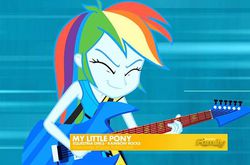 Size: 720x474 | Tagged: safe, rainbow dash, equestria girls, g4, my little pony equestria girls: rainbow rocks, official, discovery family, discovery family logo