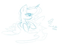 Size: 1255x791 | Tagged: safe, artist:darkflame75, princess luna, lunadoodle, g4, female, sketch, solo, spread wings