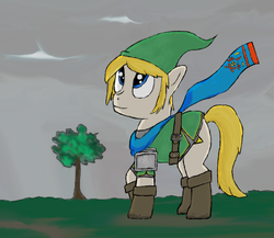 Size: 734x638 | Tagged: safe, pony, clothes, hyrule warriors, link, nintendo, ponified, scarf, solo, the legend of zelda, triforce