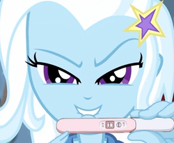 Size: 396x324 | Tagged: safe, trixie, equestria girls, g4, my little pony equestria girls: rainbow rocks, exploitable meme, female, meme, pregnancy test, pregnancy test meme, solo