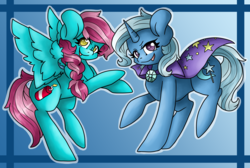 Size: 3389x2271 | Tagged: safe, artist:sk-ree, trixie, oc, pony, unicorn, g4, female, high res, mare, simple background, smiling
