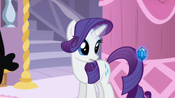 Size: 940x532 | Tagged: safe, screencap, rarity, a dog and pony show, g4, female, gem, solo