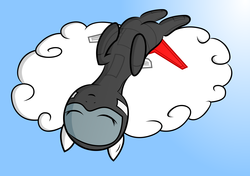 Size: 4071x2863 | Tagged: safe, artist:jh, artist:plone, oc, oc only, oc:morgan, original species, plane pony, pony, ace combat, adfx-02 morgan, cloud, plane, sleeping, solo, vector