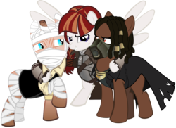 Size: 3820x2778 | Tagged: safe, artist:ran2chaos, armor, broken horn, courier, fallout, fallout: new vegas, high res, horn, joshua graham, ponified, simple background, transparent background, ulysses, vector