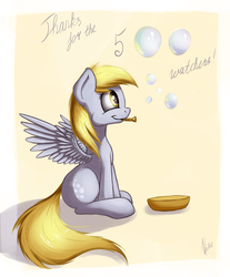 Size: 1244x1500 | Tagged: safe, artist:hieronymuswhite, derpy hooves, pegasus, pony, g4, female, mare, sitting, solo