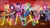 Size: 1920x1080 | Tagged: safe, screencap, applejack, fluttershy, pinkie pie, rainbow dash, rarity, twilight sparkle, equestria girls, g4, my little pony equestria girls: rainbow rocks, bass guitar, clothes, drums, female, guitar, keytar, mane six, musical instrument, pantyhose, ponied up, surprised, tambourine, the rainbooms, twilight sparkle (alicorn)