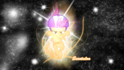 Size: 1920x1080 | Tagged: safe, artist:lorddegrawr, scootaloo, pegasus, pony, g4, female, filly, glowing, helmet, solo, space, vector, wallpaper