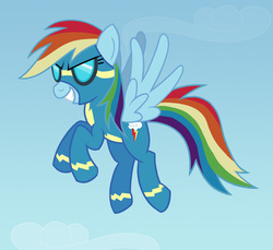 Size: 786x720 | Tagged: safe, rainbow dash, g4, female, flying, goggles, solo, wonderbolts uniform