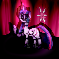 Size: 1024x1024 | Tagged: safe, artist:miningcazzy, twilight sparkle, alicorn, pony, five nights at aj's, g4, crossover, female, five nights at freddy's, mare, solo, twilight sparkle (alicorn)