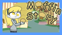 Size: 864x486 | Tagged: safe, artist:khuzang, derpy hooves, equestria girls, g4, animated, female, muffin, muffin story, solo
