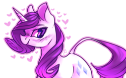 Size: 959x598 | Tagged: safe, artist:marshmellowcannibal, rarity, g4, female, heart, simple background, solo, transparent background