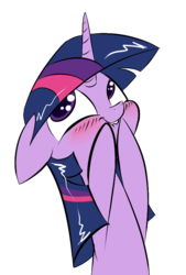 Size: 540x800 | Tagged: safe, artist:underpable, twilight sparkle, pony, unicorn, blushing, cute, diabetes, embarrassed, female, floppy ears, gritted teeth, lip bite, looking at you, mare, oh stop it you, oh you, purple smart, reaction image, simple background, smiling, solo, transparent background, twiabetes, underpable is trying to murder us, unicorn twilight