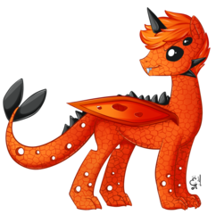 Size: 1024x1058 | Tagged: safe, artist:exceru-karina, oc, oc only, changeling, dragon, hybrid, male, orange changeling, solo