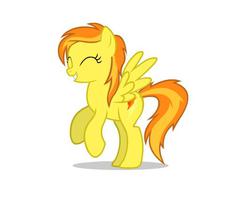 Size: 533x445 | Tagged: safe, artist:mixermike622, spitfire, pegasus, pony, g4, alternate hairstyle, eyes closed, female, show accurate, simple background, solo