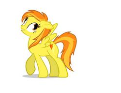 Size: 547x421 | Tagged: safe, artist:mixermike622, spitfire, pegasus, pony, g4, alternate hairstyle, derp, female, show accurate, simple background, solo, spread wings, wings