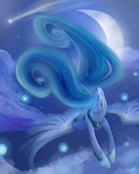 Size: 1200x1500 | Tagged: safe, artist:neko-luvz, princess luna, g4, female, night, solo