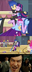 Size: 576x1296 | Tagged: safe, flash sentry, mystery mint, pinkie pie, sunset shimmer, twilight sparkle, valhallen, equestria girls, g4, my little pony equestria girls: rainbow rocks, background human, discovery family, discovery family logo, image macro, kensuke komikado, masato sakai, meme, twilight sparkle (alicorn)