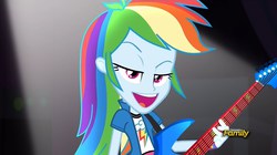 Size: 1280x718 | Tagged: safe, screencap, rainbow dash, equestria girls, g4, my little pony equestria girls: rainbow rocks, discovery family, discovery family logo, dreamworks face, face, faic, female, rainbow dash is best facemaker, top cunt