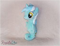 Size: 1294x1000 | Tagged: safe, artist:razielledbx, lyra heartstrings, sea pony, g4, cute, irl, photo, plushie, seapony lyra, solo, species swap